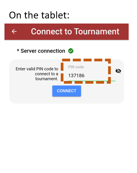 Tablet connect screen